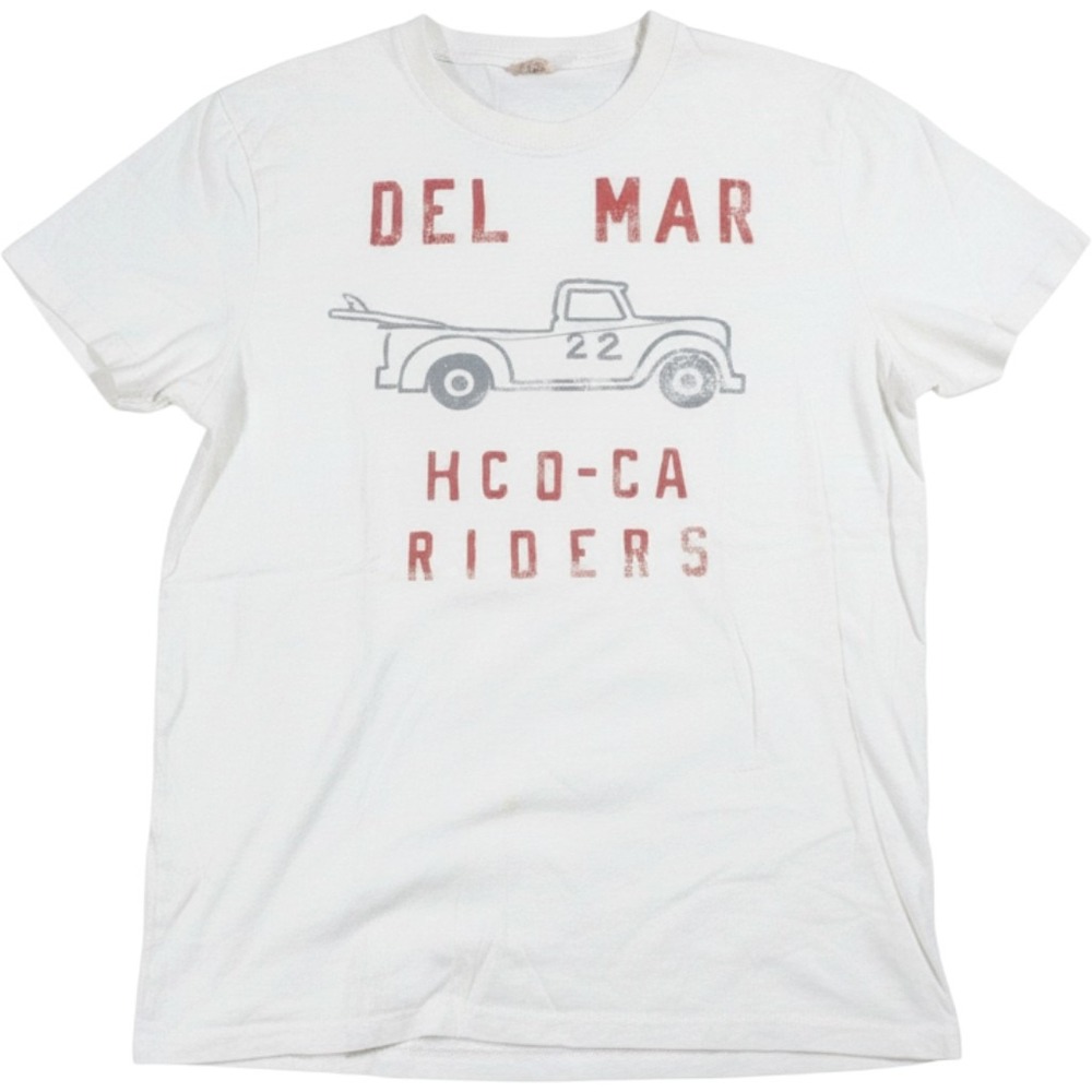 Hollister Mens XL White Del Mar Graphic T-Shirt Cotton Surf Truck Retro Y2K XL